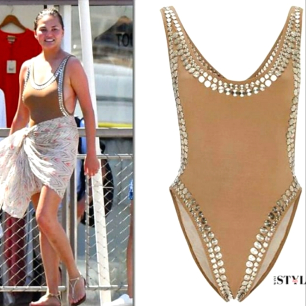 Forever 21 Silver Studded Bathing Suit